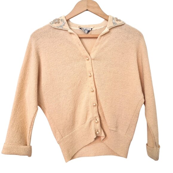 1950s Lofties Designed by Laurence Cream Cardigan - Picture 1 of 11